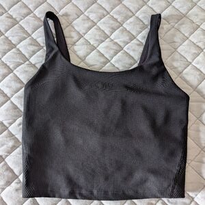 LIKE NEW Old Navy, Light Support PowerSoft Rib Longline Bra, Black, Size medium